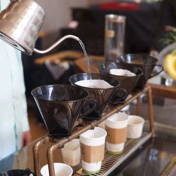 Studio Cafe - The process of pour over coffee served by the owner himself. - Coffee & Tea Near Me - Monterey, California
