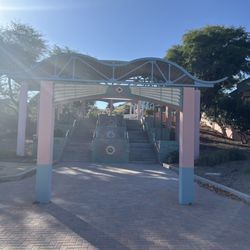 Santa Clarita Metrolink Station - Ups the stairs for the train platform