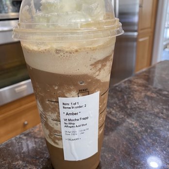 Starbucks - No whip . How hard is it to read a sticker ? - Coffee & Tea Near Me - Irvine, California
