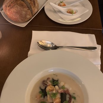Aromi Ristorante & Bistro - creamy seafood soup and that delicious bread! - Italian Near Me - Prague, Puerto Rico Aromi Ristorante & Bistro - creamy seafood soup and that delicious bread! - Italian Near Me - Prague, Puerto Rico