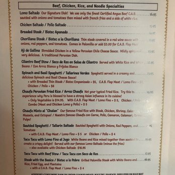 Chalan on the Beach - Only PART of the menu - Latin American Near Me - Miami Beach, Florida Chalan on the Beach - Only PART of the menu - Latin American Near Me - Miami Beach, Florida