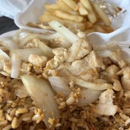 Garlic chicken with pork fried rice Garlic chicken with pork fried rice