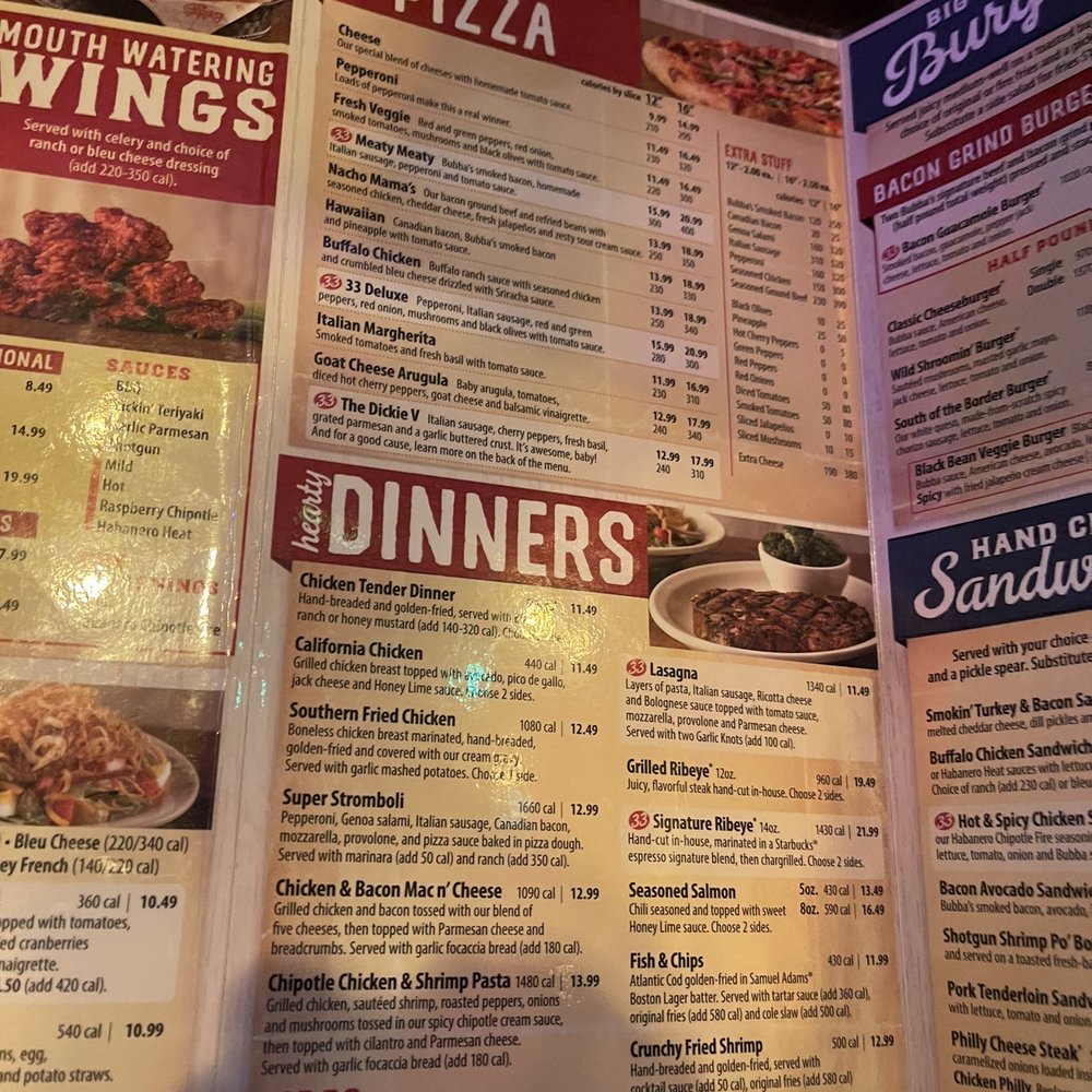 Bubba's 33 - Menu - American Near Me - Fishers, Indiana Bubba's 33 - Menu - American Near Me - Fishers, Indiana