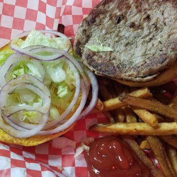 Little Bitty Burger Barn - Turkey burger, basic regular fries - Burgers Near Me - Houston, Texas