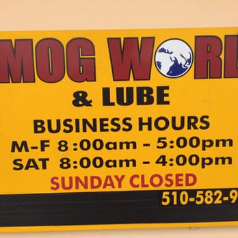 Smog World - Hours.  Closed Sunday. - Smog Check Stations Near Me - Castro Valley, California