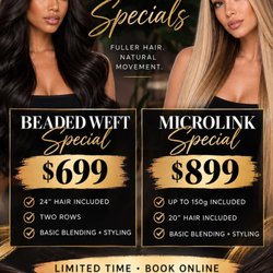 Proxima Wellness & Beauty - Current Hair Extension Specials. By appointment only. Limited availability while supplies last.