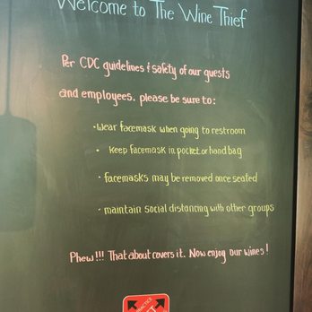 The Wine Thief - a blackboard with information about wine tasting - Wine Tasting Room Near Me - Napa, California The Wine Thief - a blackboard with information about wine tasting - Wine Tasting Room Near Me - Napa, California