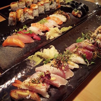 Saku Sushi - Assorted aburi (wow), chef's selection A, altlantic queen (wow), flat salmon - Sushi Bars Near Me - Toronto, Ontario Saku Sushi - Assorted aburi (wow), chef's selection A, altlantic queen (wow), flat salmon - Sushi Bars Near Me - Toronto, Ontario