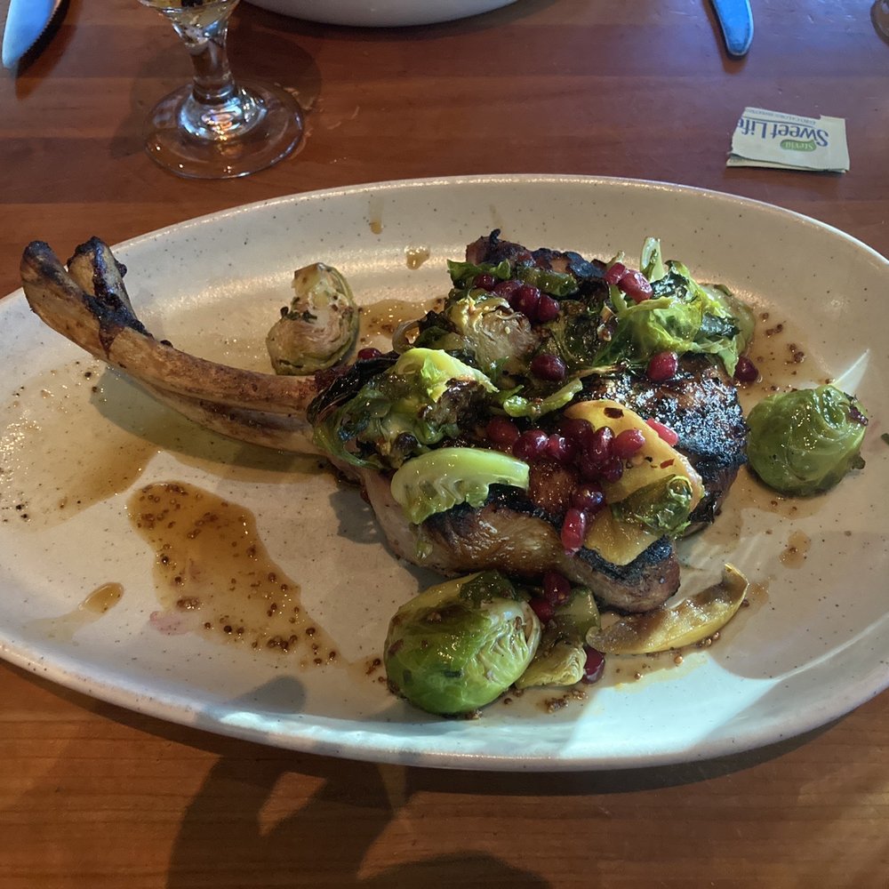 Roaring Fork - Tomahawk Pork-Chop .. dam good - New American Near Me - Austin, Texas