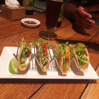 Morimoto Maui - Hamachi Tacos! Usually comes in three but we ordered an extra taco because we were a group of four. - Japanese Near Me - Wailea, Hawaii Morimoto Maui - Hamachi Tacos! Usually comes in three but we ordered an extra taco because we were a group of four. - Japanese Near Me - Wailea, Hawaii