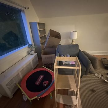Two Men and a Junk Truck - Photo taken at 9 p.m., 12 hours after packing began and 10 hours after the job was estimated to be completed. Most furniture was untouched. - Packing Services Near Me - Northbrook, Illinois
