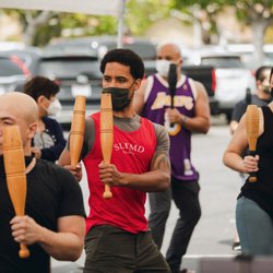Kaílūkuan Combat and Healing Arts - Attendees at our Grand Opening doing Warrior Club Calisthenics