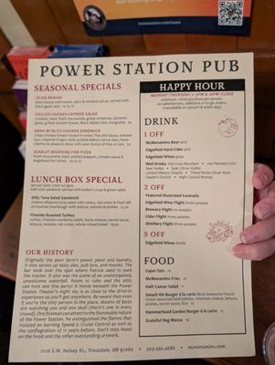 Menu photo 1 McMenamins - Edgefield Troutdale, OR Menu photo 1 McMenamins - Edgefield Troutdale, OR