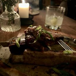Pork ribs, scallions and a Moscow Mule.