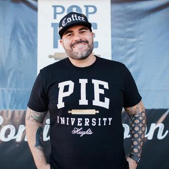Pop Pie - Owner Steve Torres (tatted arm and coffee cap) and his chef - Bakeries Near Me - Costa Mesa, California