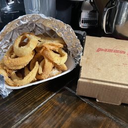 Our Famous Hand-Breaded Onion Rings & 3. Pepperoni Pizza