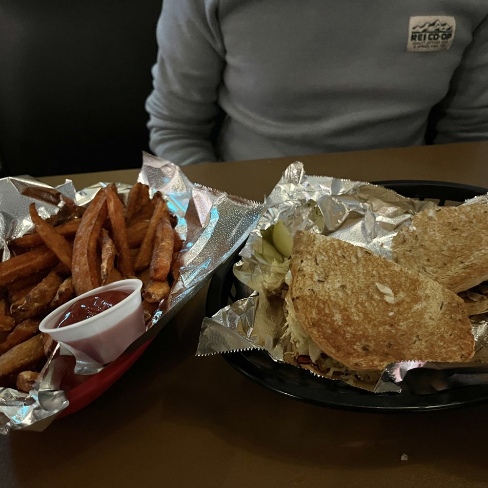 Turkey Pastrami with Sweet Potato Fries