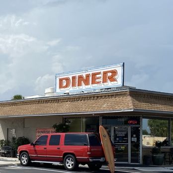 Sunrise Diner - a red truck parked in front of the diner - Diners Near Me - Cocoa Beach, Florida Sunrise Diner - a red truck parked in front of the diner - Diners Near Me - Cocoa Beach, Florida