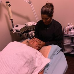 My bff getting a facial