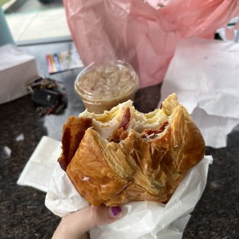 Rose Donuts - Turkey, bacon, egg, and cheese croissant - Coffee & Tea Near Me - San Diego, California Rose Donuts - Turkey, bacon, egg, and cheese croissant - Coffee & Tea Near Me - San Diego, California