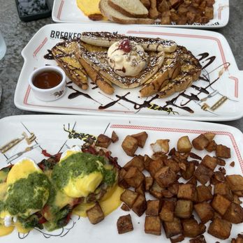 Breakfast Republic - omelette, banana split french toast, mushroom pesto benedict - Breakfast & Brunch Near Me - Irvine, California