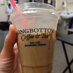 Crema - Oatmilk latte with caramel sauce, iced