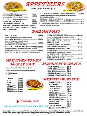 Menu photo 7 Mucho Bueno Mexican Restaurant Thornton, CO