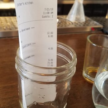 Esther's Kitchen - Check presented in a mason jar - Italian Near Me - Las Vegas, Nevada