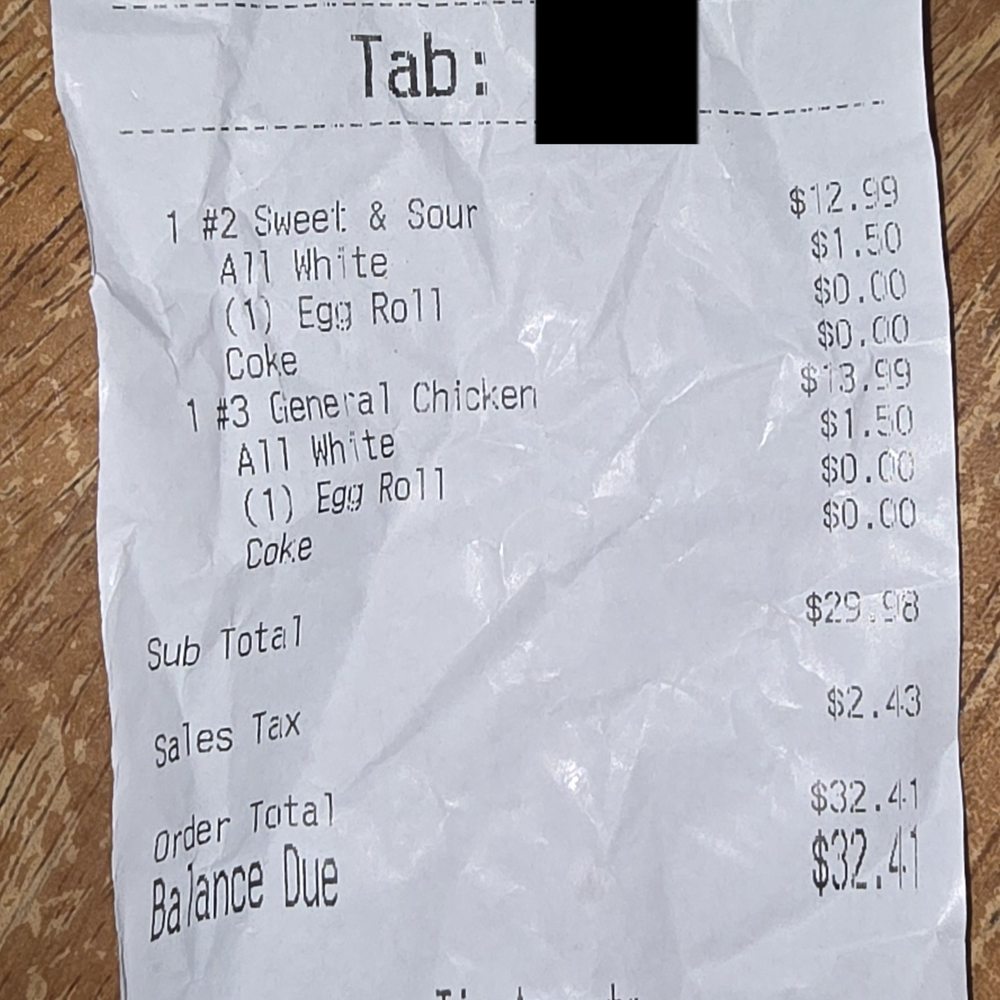 Here's the receipts!