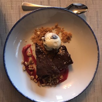 The Dining Room at Castle Hill Inn - Restaurant Week dessert: flourless chocolate torte - American Near Me - Newport, Rhode Island The Dining Room at Castle Hill Inn - Restaurant Week dessert: flourless chocolate torte - American Near Me - Newport, Rhode Island