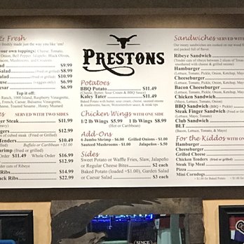 Preston's - Troy - The menu - American Near Me - Troy, Alabama Preston's - Troy - The menu - American Near Me - Troy, Alabama