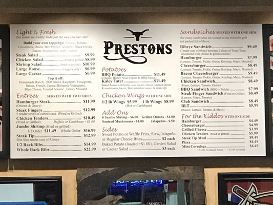 Menu photo 2 Preston's - Troy Troy, AL Menu photo 2 Preston's - Troy Troy, AL