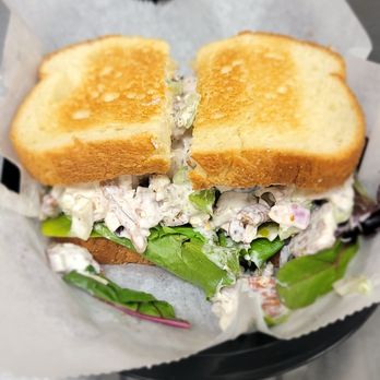 Sweet Peas73 Cafe - Chicken salad sandwich on toasted sourdough - New American Near Me - Acworth, Georgia Sweet Peas73 Cafe - Chicken salad sandwich on toasted sourdough - New American Near Me - Acworth, Georgia