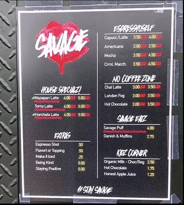 Menu photo 4 Savage Coffee San Antonio, TX