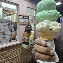 Pistachio and Rum Raisin. Pistachio and Rum Raisin.