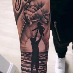 Signature Ink California - Hands ocean father doughter