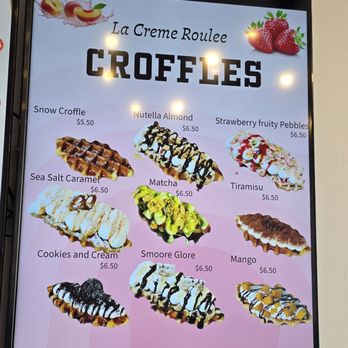 La Creme Roulee - Menu - Croffles (part croissant, part waffle) - November 2025 - Waffles Near Me - Laurel, Maryland