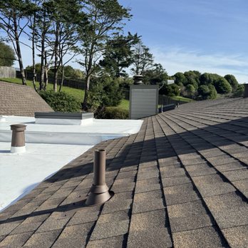Roofing Craftsmen & Solar - Bark shingles with repainted roof vents - Roofing Near Me - Fairfield, California