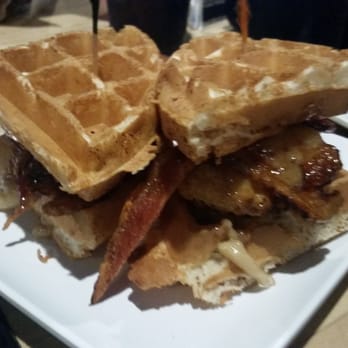 Blairally Vintage Arcade - Chicken and waffle sammich :) - Bars Near Me - Eugene, Oregon