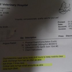 Old Mill Farm Store - receipt from vet