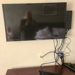 Santa Clarita Motel - Wires hanging from TV