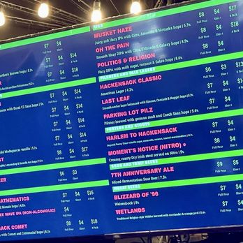 Hackensack Brewing - The taplist on February 8, 2026. - Breweries Near Me - Hackensack, New Jersey