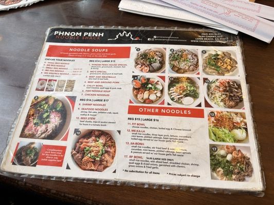 Menu photo 4 Phnom Penh Noodle Shack Long Beach, CA