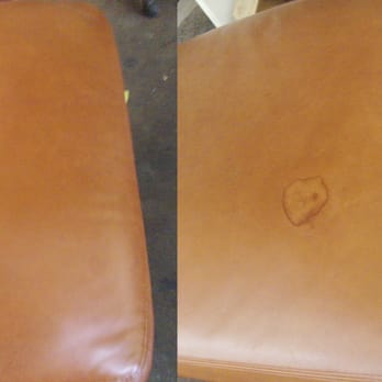 Total Leather Care - Stubborn stain repaired.  After on the left. - Furniture Repair Near Me - Lakeside, California