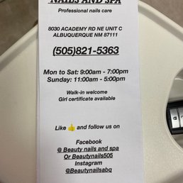 Menu of Services