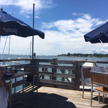 Breakwater - View from our table on outdoor patio - American Near Me - Stonington, Connecticut Breakwater - View from our table on outdoor patio - American Near Me - Stonington, Connecticut