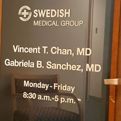 Vincent Chan, MD - Office entrance, 1801 NW Market, Suite 411 at Seattle-Ballard location (2/17/21)