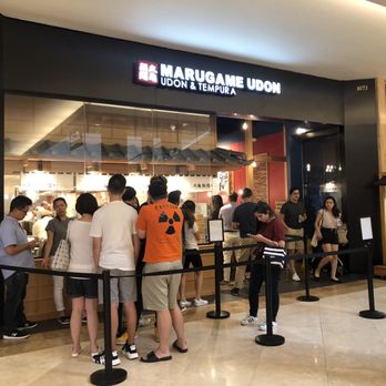 Marugame Udon - the line from outside -- underneath din tai fung - Japanese Near Me - Costa Mesa, California