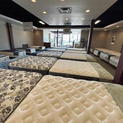 Jamestown Mattress - View of all the mattresses to tryout in the store.