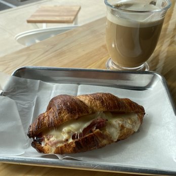 Coffee Crush - Ham and cheese croissant warmed up - Coffee & Tea Near Me - San Antonio, Texas